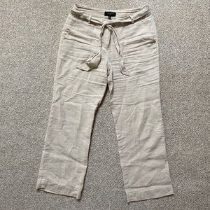 Talbots linen pants beige size 6 petite